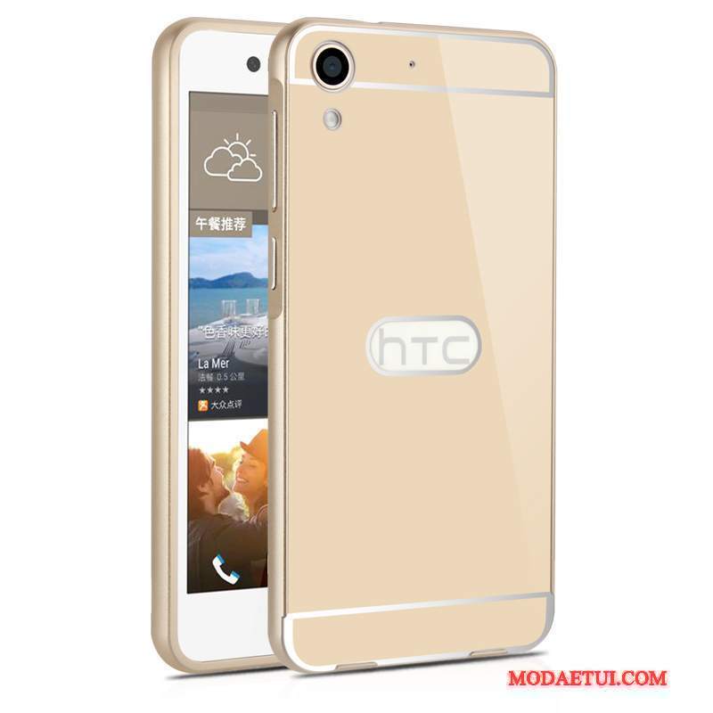 Futerał Htc Desire 728 Metal Wysoki Złoto, Etui Htc Desire 728 Ochraniacz Granica Cienka