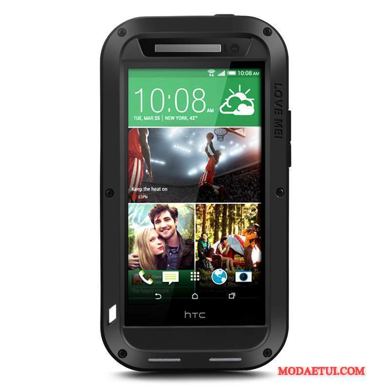 Futerał Htc One M8 Torby Nubuku Anti-fall, Etui Htc One M8 Metal Trzy Mechanizmy Obronne Czarny