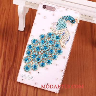 Futerał Huawei Ascend G6 Rhinestone Na Telefon Niebieski, Etui Huawei Ascend G6 Ochraniacz