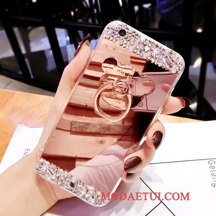 Futerał Huawei Ascend Mate 7 Rhinestone Wiszące Ozdobyna Telefon, Etui Huawei Ascend Mate 7 Kreatywne Różowe Ring