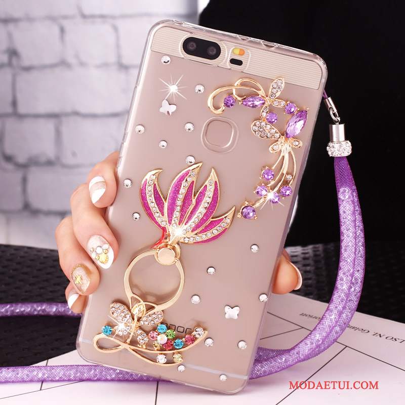 Futerał Huawei G9 Lite Rhinestone Ring Młodzież, Etui Huawei G9 Lite Ochraniacz Różowe Klamra