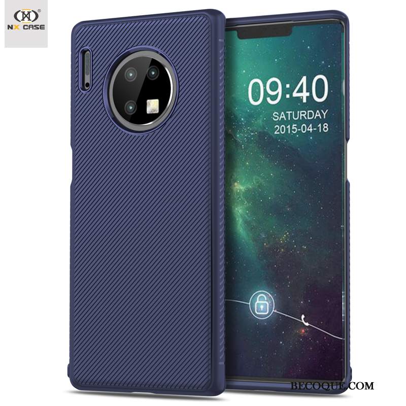 Futerał Huawei Mate 30 Kreatywne Niebieski Nubuku, Etui Huawei Mate 30 Torby Cienkiena Telefon