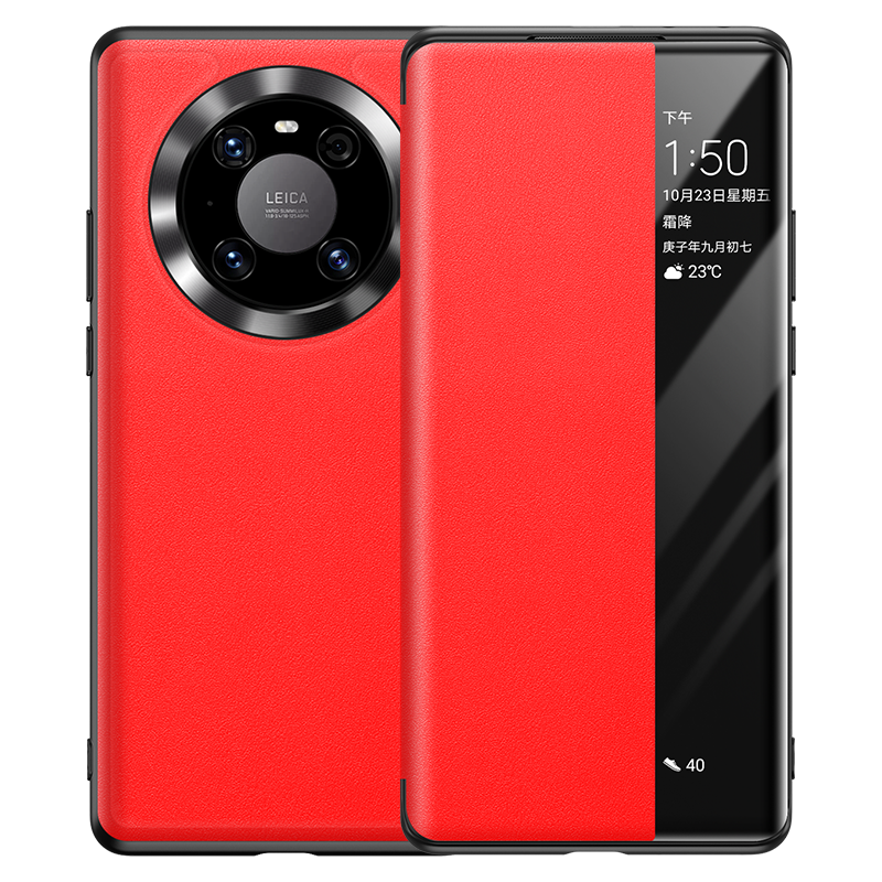 Futerał Huawei Mate 40 Pro Skóra Na Telefon Czerwony, Etui Huawei Mate 40 Pro Pokrowce