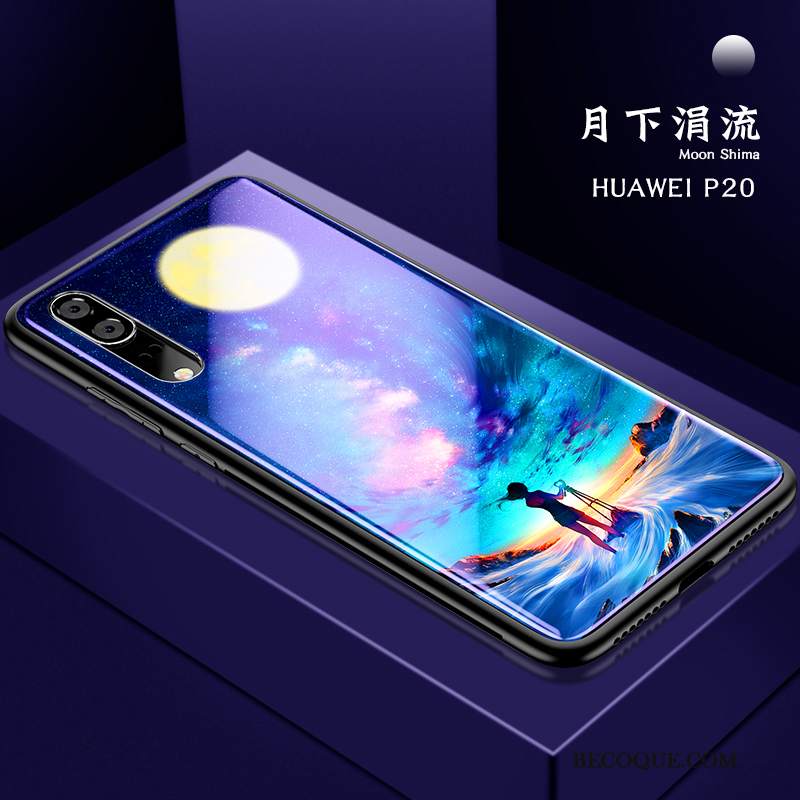 Futerał Huawei P20 Moda Zakochani Piękny, Etui Huawei P20 Silikonowe Dostosowane Szkło