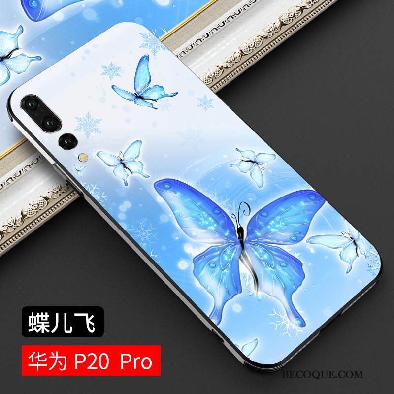 Futerał Huawei P20 Pro Moda Szkło Trudno, Etui Huawei P20 Pro Torby Modna Marka Niebieski