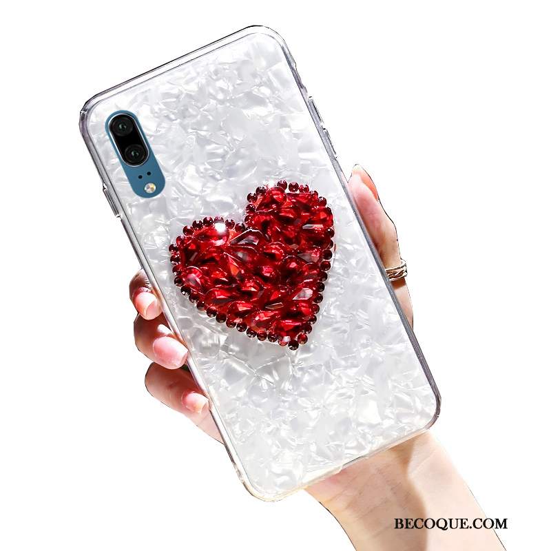 Futerał Huawei P20 Rhinestone Czerwony Anti-fall, Etui Huawei P20 Na Telefon