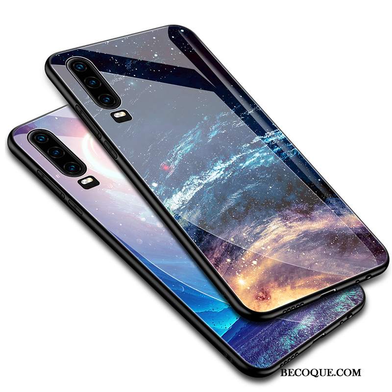 Futerał Huawei P30 Miękki Modna Markana Telefon, Etui Huawei P30 Silikonowe Purpurowy Gwiaździsty