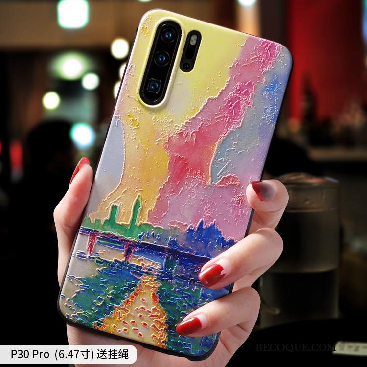 Futerał Huawei P30 Pro Torby Wysoki Koniec Cienkie, Etui Huawei P30 Pro Ochraniacz Obraz Olejnyna Telefon