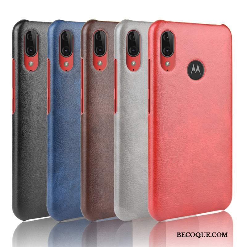 Futerał Moto E6 Plus Skóra Jakość Czerwony, Etui Moto E6 Plus Ochraniacz