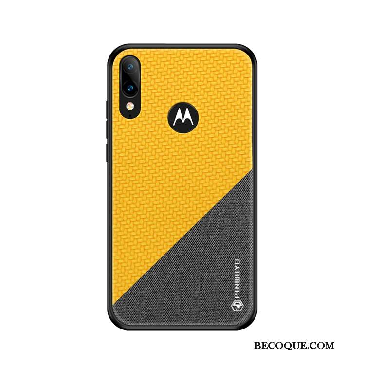 Futerał Moto E6 Plus Torby Na Telefon Żółty, Etui Moto E6 Plus Anti-fall Płótno