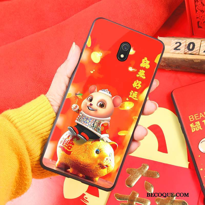 Futerał Redmi 8a Torby Rat Czerwony, Etui Redmi 8a Miękki Mały Anti-fall