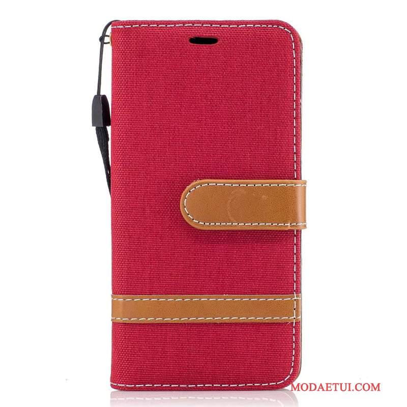 Futerał Samsung Galaxy A3 2016 Portfel Czerwony Denim, Etui Samsung Galaxy A3 2016 Skóra