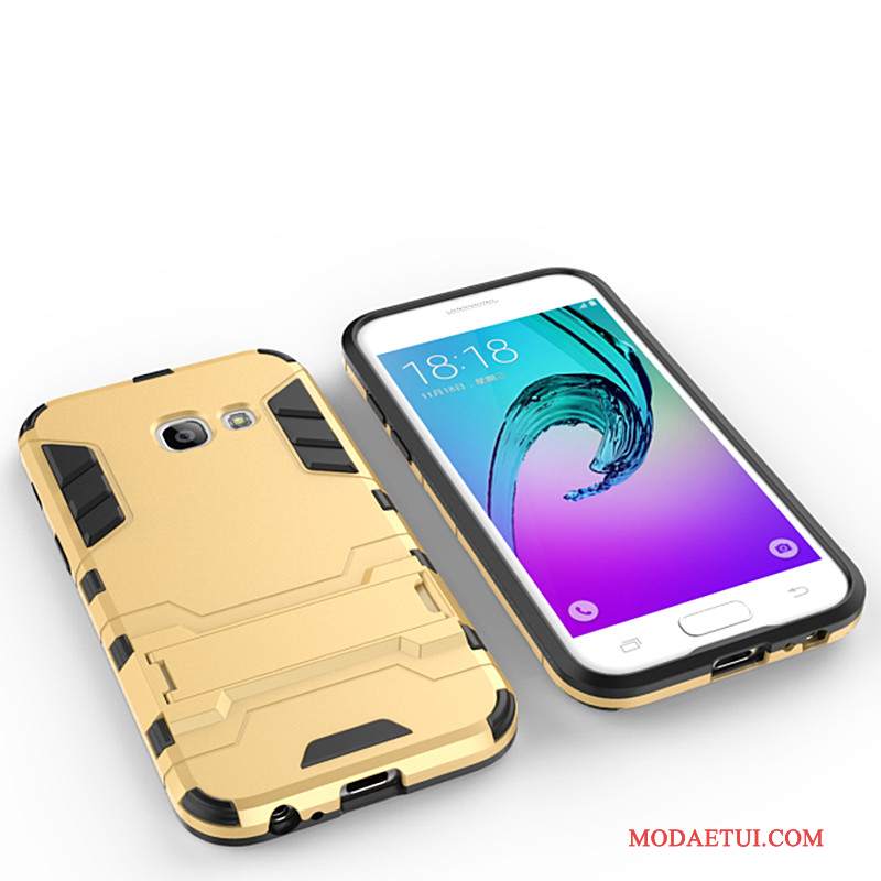 Futerał Samsung Galaxy A3 2017 Wspornik Anti-fall Trudno, Etui Samsung Galaxy A3 2017 Ochraniacz Złotona Telefon