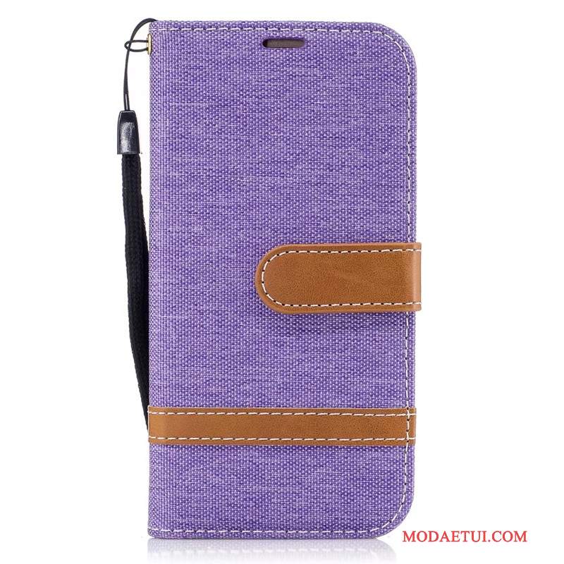 Futerał Samsung Galaxy A5 2017 Portfel Denim Purpurowy, Etui Samsung Galaxy A5 2017 Ochraniacz