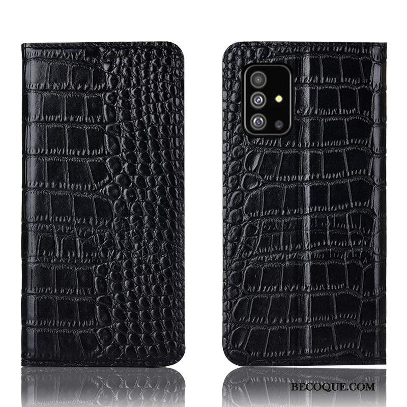 Futerał Samsung Galaxy A51 Skóra Czarnyna Telefon, Etui Samsung Galaxy A51 Pokrowce Anti-fall