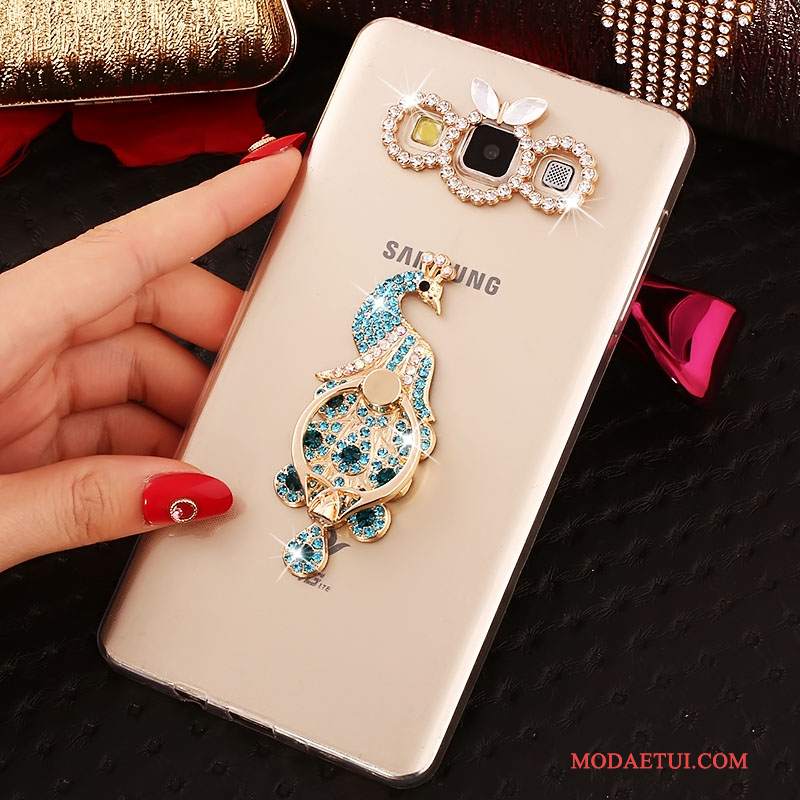 Futerał Samsung Galaxy A7 2015 Silikonowe Na Telefon Anti-fall, Etui Samsung Galaxy A7 2015 Rhinestone Nowy Niebieski