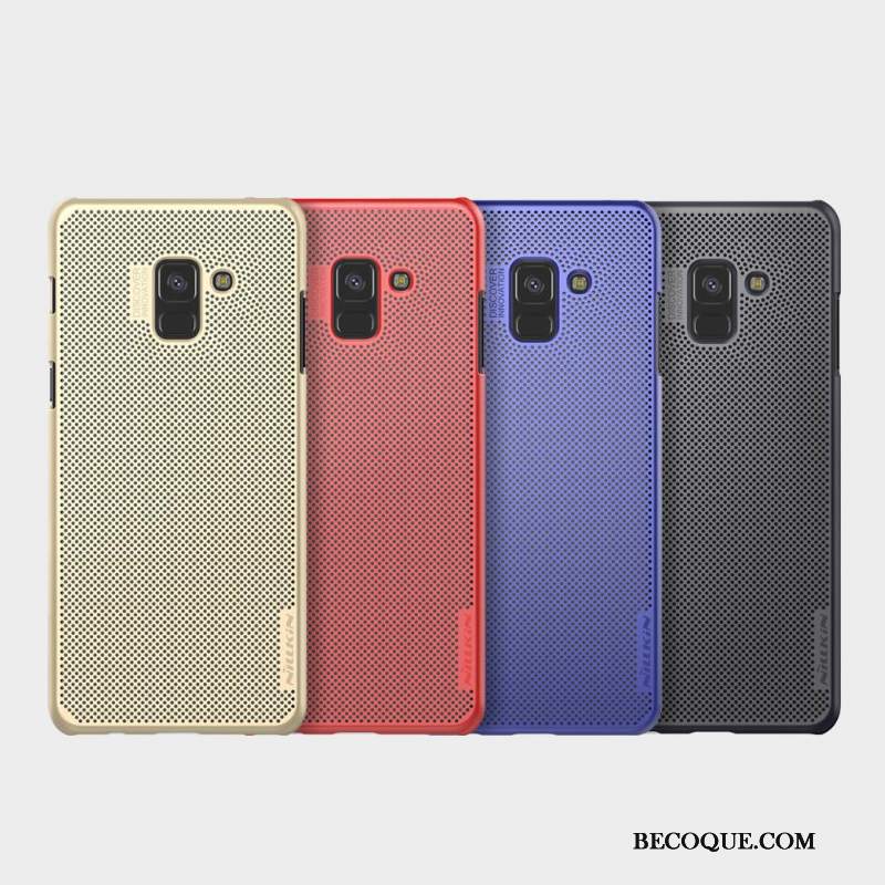 Futerał Samsung Galaxy A8 2018 Ochraniacz Anti-fall Nubuku, Etui Samsung Galaxy A8 2018 Złoto Chłodzenie