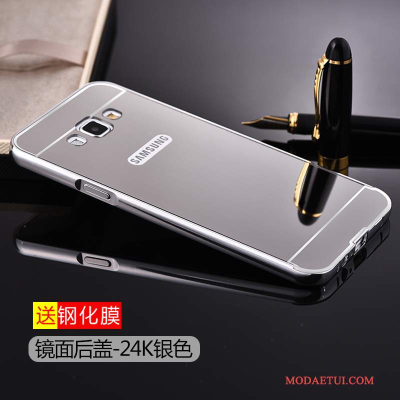 Futerał Samsung Galaxy A8 Torby Tendencja Srebro, Etui Samsung Galaxy A8 Metal Tylna Pokrywa Granica