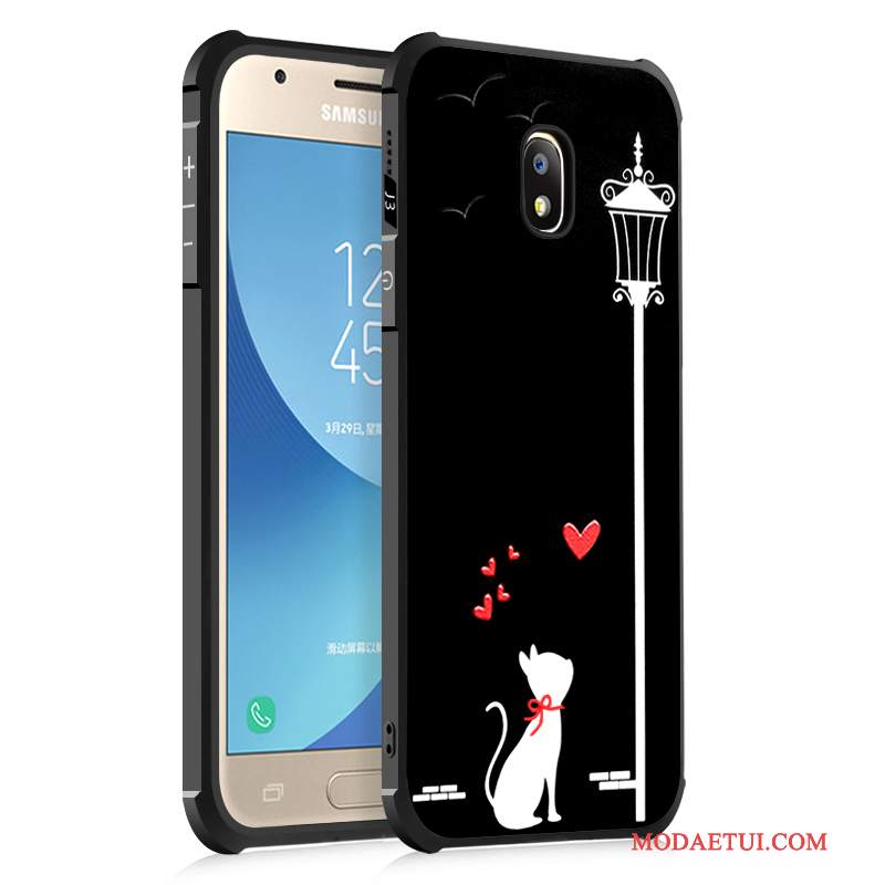 Futerał Samsung Galaxy J5 2017 Relief Czarny Anti-fall, Etui Samsung Galaxy J5 2017 Kolor Europana Telefon