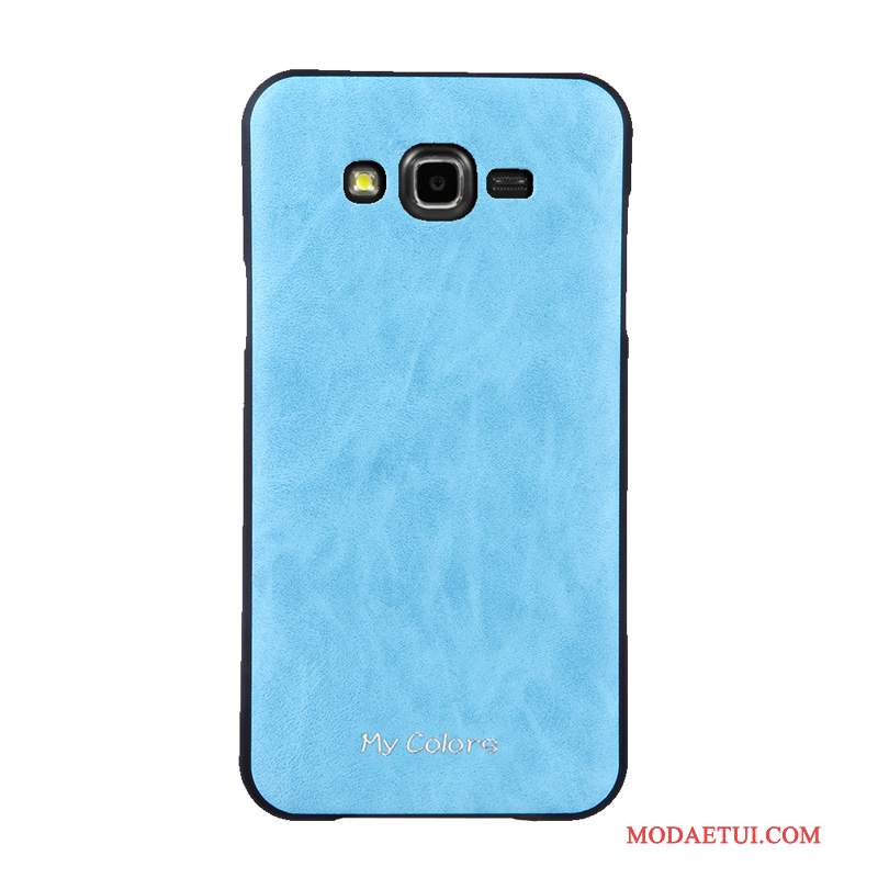 Futerał Samsung Galaxy J7 2015 Miękki Biznes Niebieski, Etui Samsung Galaxy J7 2015 Skóra Na Telefon