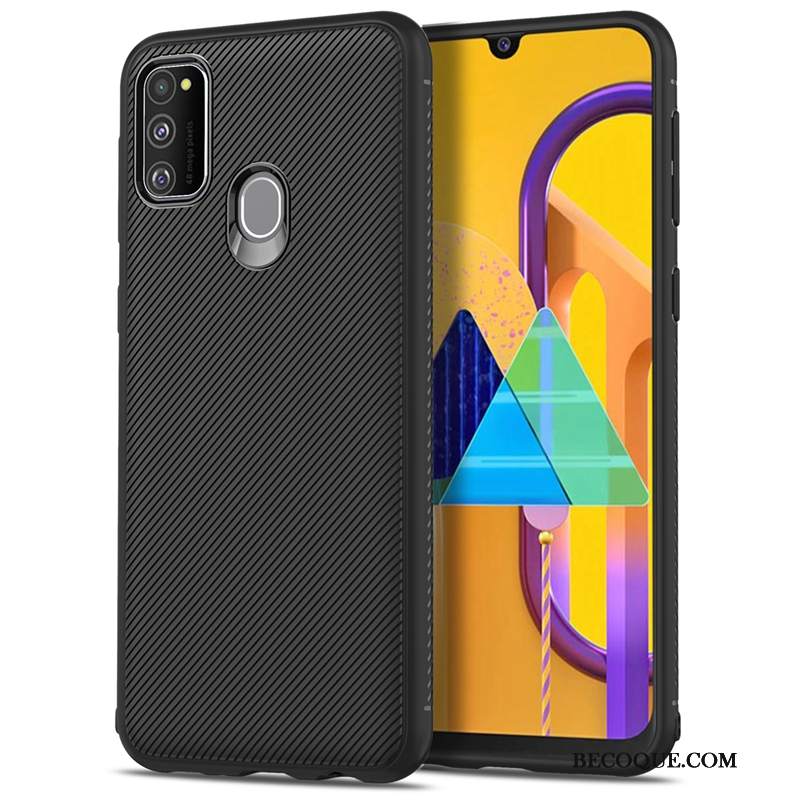 Futerał Samsung Galaxy M30s Torby Tendencja Proste, Etui Samsung Galaxy M30s Silikonowe Szkło Hartowane Czarny