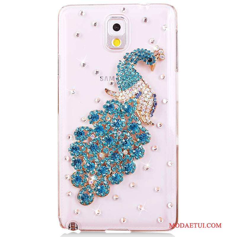 Futerał Samsung Galaxy Note 3 Rhinestone Tendencjana Telefon, Etui Samsung Galaxy Note 3 Ochraniacz Niebieski