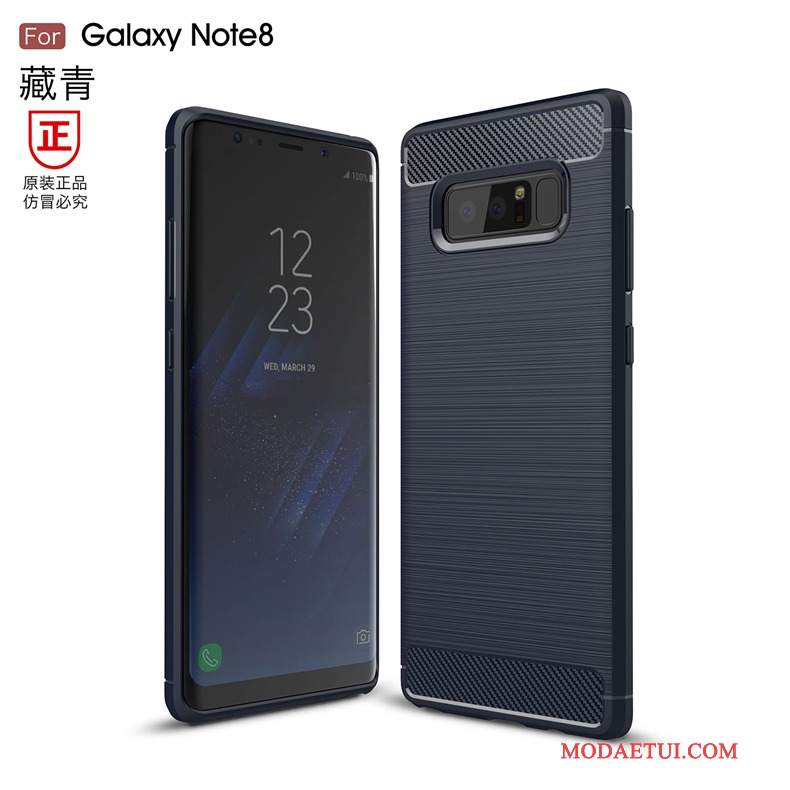 Futerał Samsung Galaxy Note 8 Miękki Zielony Włókno, Etui Samsung Galaxy Note 8 Ochraniacz Wzórna Telefon