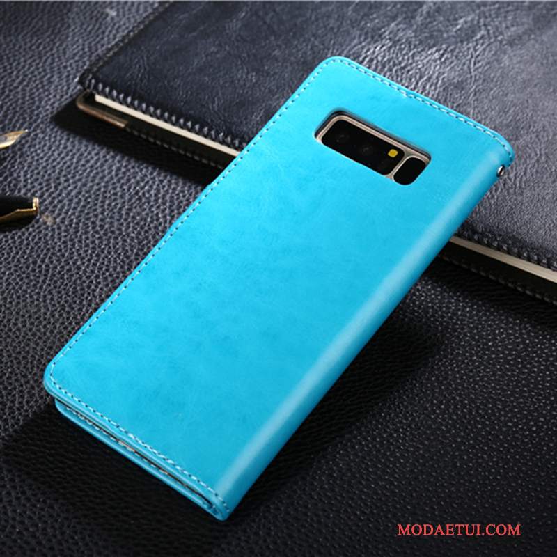 Futerał Samsung Galaxy Note 8 Ochraniacz Niebieskina Telefon, Etui Samsung Galaxy Note 8 Skóra