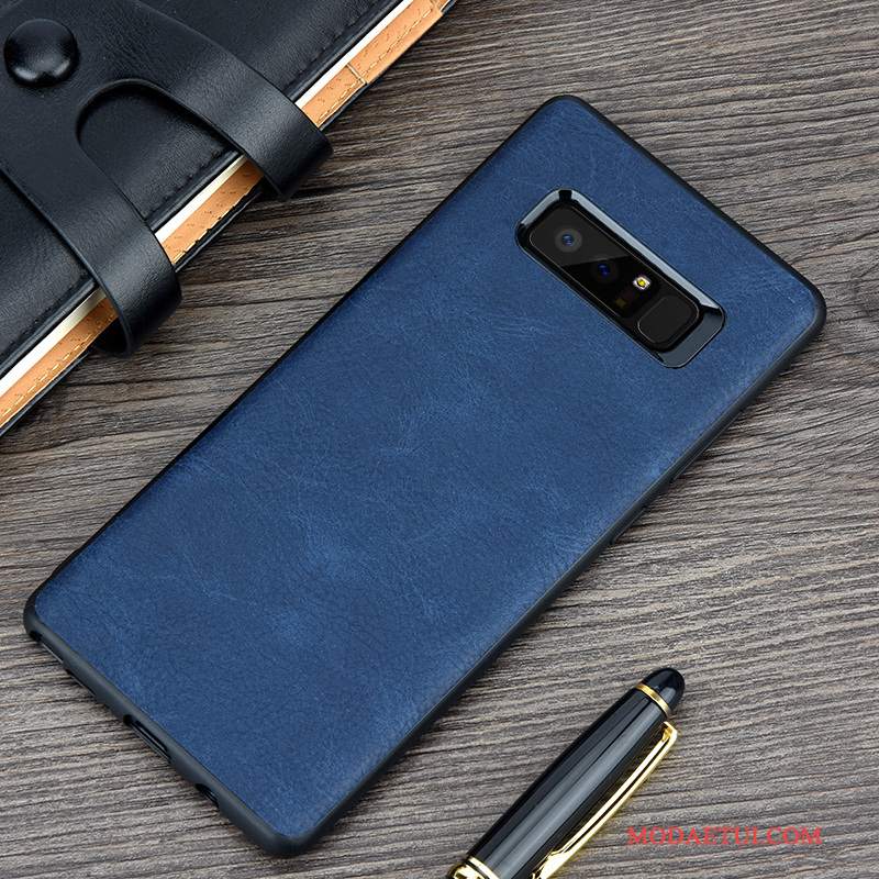 Futerał Samsung Galaxy Note 8 Torby Anti-fallna Telefon, Etui Samsung Galaxy Note 8 Skóra Niebieski Biznes