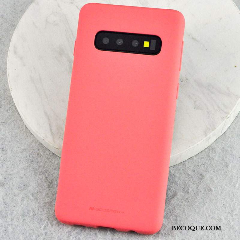 Futerał Samsung Galaxy S10+ Silikonowe Anti-fall Różowe, Etui Samsung Galaxy S10+ Ochraniacz Przezroczystyna Telefon