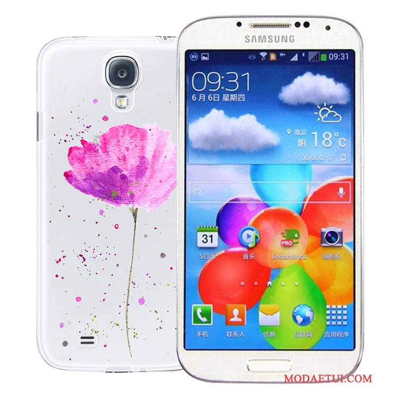 Futerał Samsung Galaxy S4 Ochraniacz Tylna Pokrywa Przezroczysty, Etui Samsung Galaxy S4 Miękki Różowena Telefon