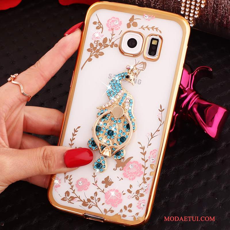 Futerał Samsung Galaxy S6 Edge Kreskówka Niebieski, Etui Samsung Galaxy S6 Edge Rhinestone