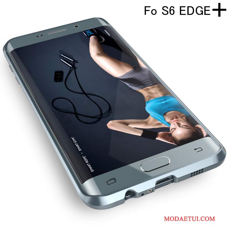 Futerał Samsung Galaxy S6 Edge + Metal Granicana Telefon, Etui Samsung Galaxy S6 Edge + Ochraniacz Srebro Tylna Pokrywa