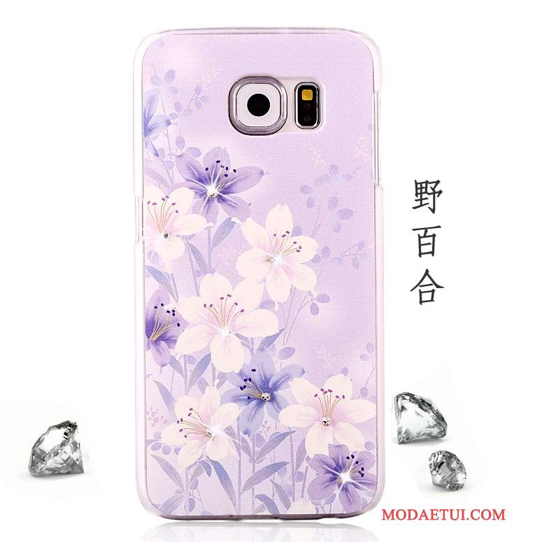 Futerał Samsung Galaxy S6 Rhinestone Tendencja Anti-fall, Etui Samsung Galaxy S6 Kolor Purpurowyna Telefon