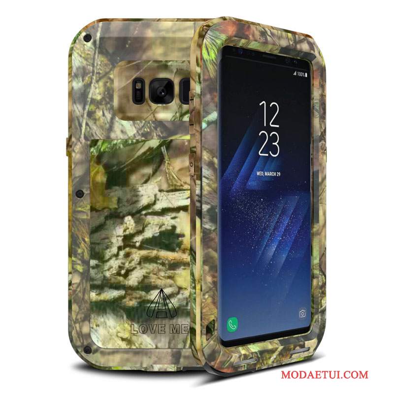 Futerał Samsung Galaxy S8+ Kreatywne Kamuflaż Zielony, Etui Samsung Galaxy S8+ Metal Na Telefon Osobowość