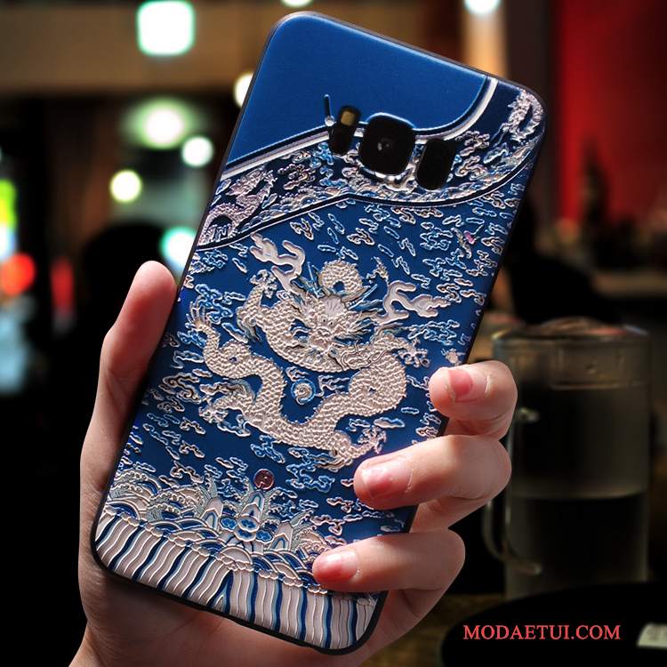 Futerał Samsung Galaxy S8+ Miękki Na Telefon Osobowość, Etui Samsung Galaxy S8+ Torby Tendencja Ciemno Niebieski