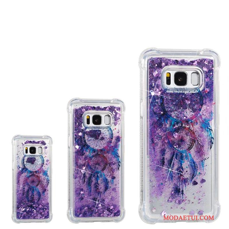 Futerał Samsung Galaxy S8 Ochraniacz Dla Grubych Purpurowy, Etui Samsung Galaxy S8 Quicksand Anti-fall