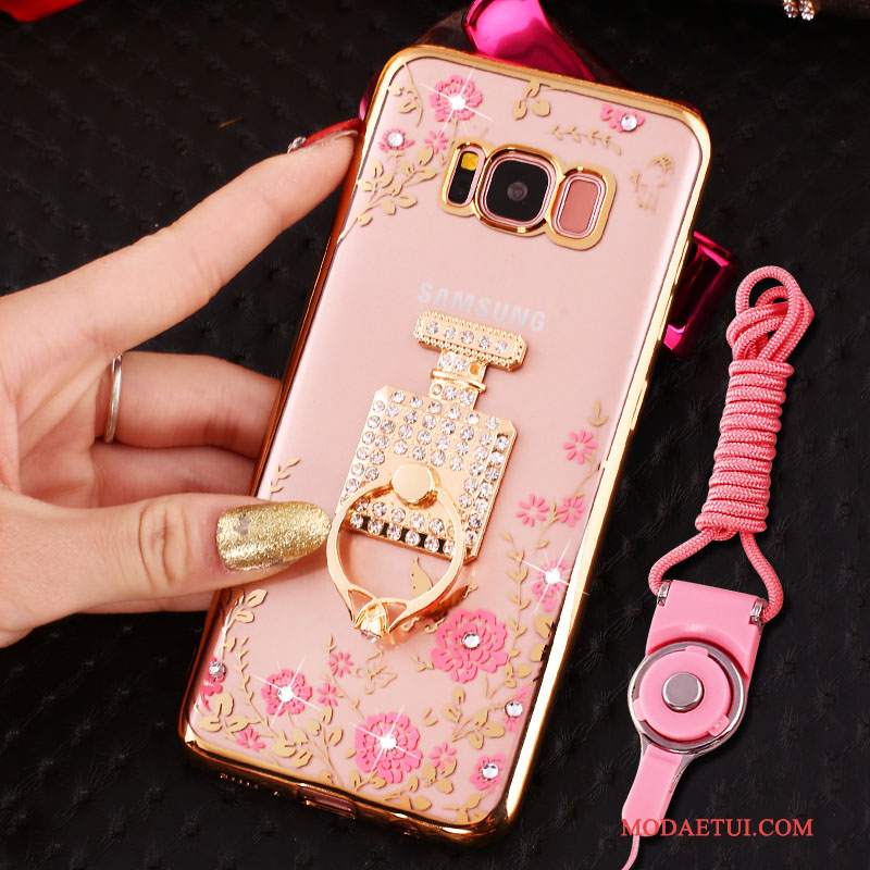 Futerał Samsung Galaxy S8 Rhinestone Wiszące Ozdoby Anti-fall, Etui Samsung Galaxy S8 Ochraniacz Złotona Telefon