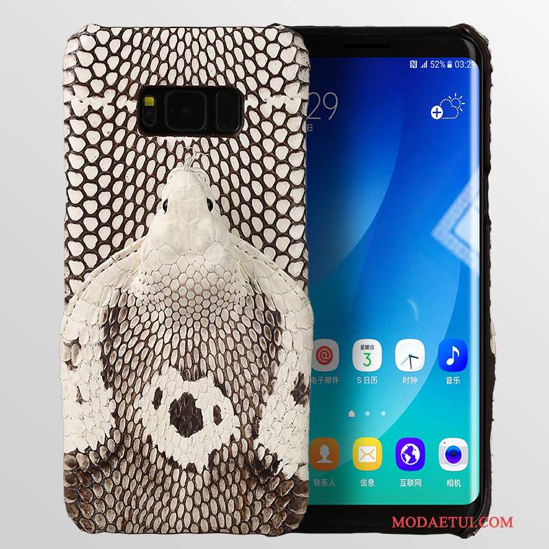 Futerał Samsung Galaxy S8+ Skóra Białyna Telefon, Etui Samsung Galaxy S8+ Ring Klamra