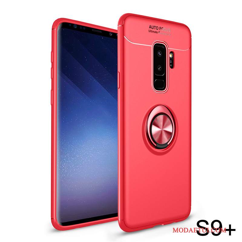 Futerał Samsung Galaxy S9+ Kreatywne Anti-fall Nubuku, Etui Samsung Galaxy S9+ Wspornik Czerwonyna Telefon