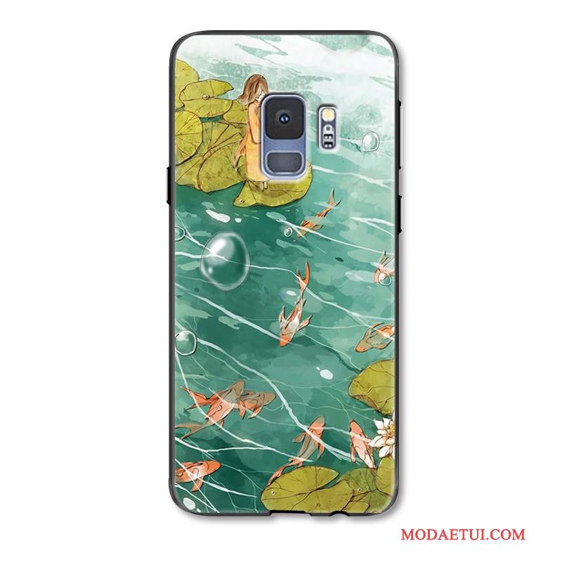 Futerał Samsung Galaxy S9 Relief Nubukuna Telefon, Etui Samsung Galaxy S9 Kreatywne Zielony Anti-fall