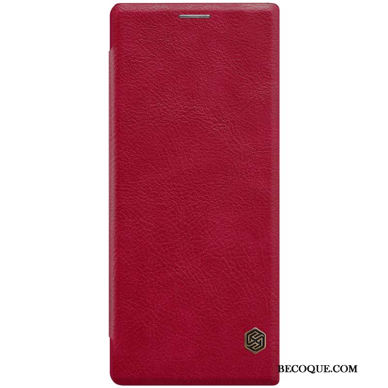 Futerał Sony Xperia 1 Pokrowce Karta Złoto, Etui Sony Xperia 1 Skóra Czerwonyna Telefon