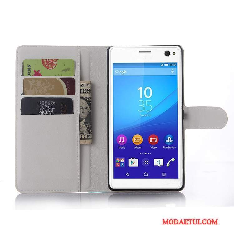 Futerał Sony Xperia C4 Skóra Na Telefon Szary, Etui Sony Xperia C4 Portfel