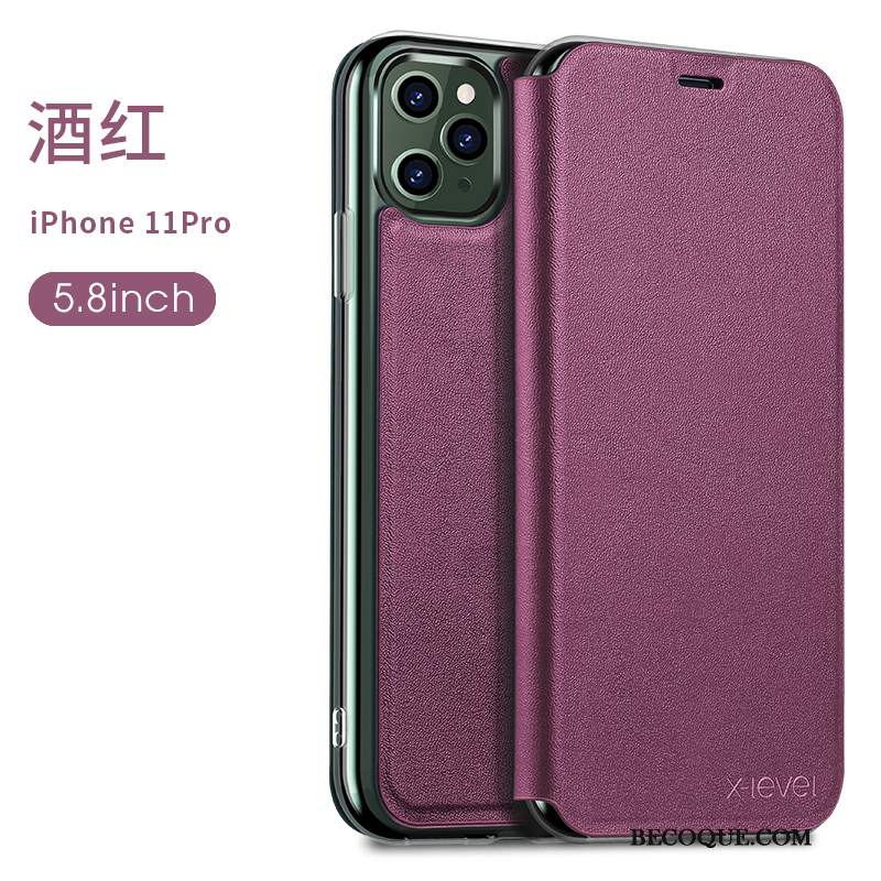 Futerał iPhone 11 Pro Kreatywne Nowy Cienkie, Etui iPhone 11 Pro Skóra Purpurowy Anti-fall