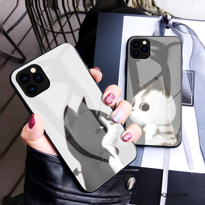 Futerał iPhone 11 Pro Moda Szkło Biały, Etui iPhone 11 Pro Torby Modna Marka Czerwony Netto