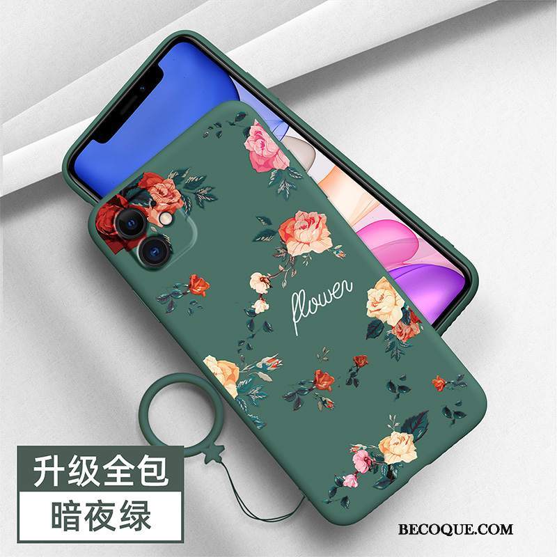 Futerał iPhone 12 Mini Torby Anti-fall Tendencja, Etui iPhone 12 Mini Silikonowe Osobowość Zielony