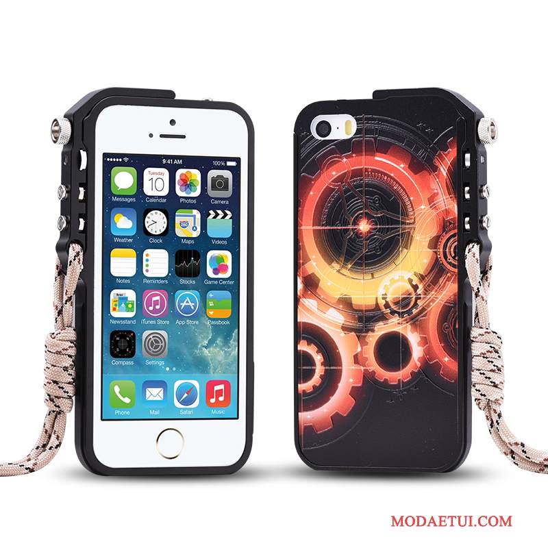 Futerał iPhone 5/5s Metal Tendencjana Telefon, Etui iPhone 5/5s Ochraniacz Czarny Anti-fall