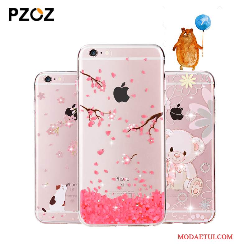 Futerał iPhone 6/6s Plus Miękki Eleganckie Wiszące Ozdoby, Etui iPhone 6/6s Plus Rhinestone Na Telefon Przezroczysty