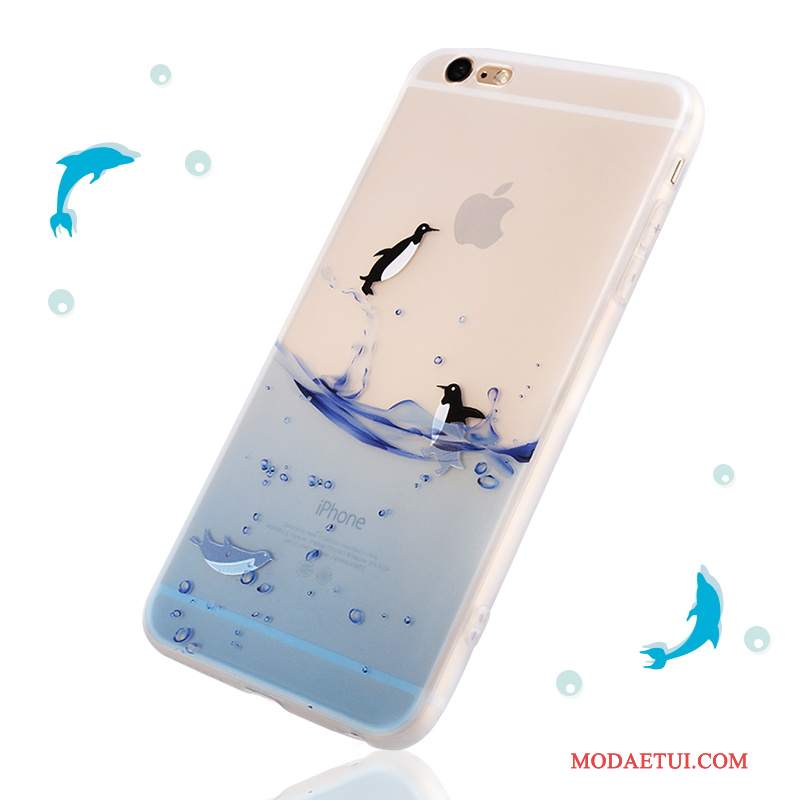 Futerał iPhone 6/6s Plus Miękki Nubuku Nowy, Etui iPhone 6/6s Plus Silikonowe Niebieskina Telefon