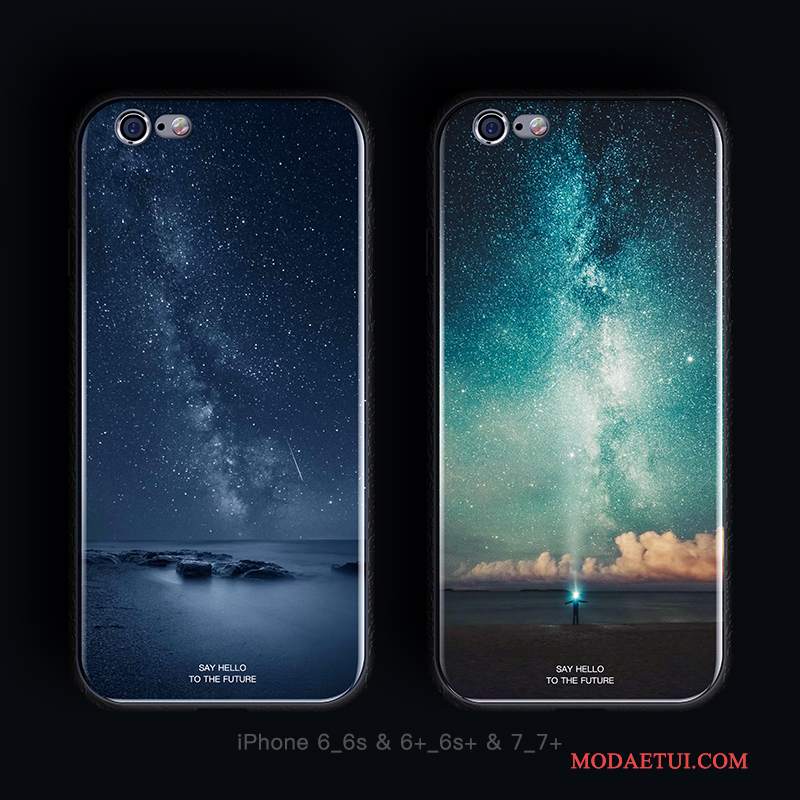 Futerał iPhone 7 Plus Silikonowe Szkłona Telefon, Etui iPhone 7 Plus Miękki Anti-fall Niebieski